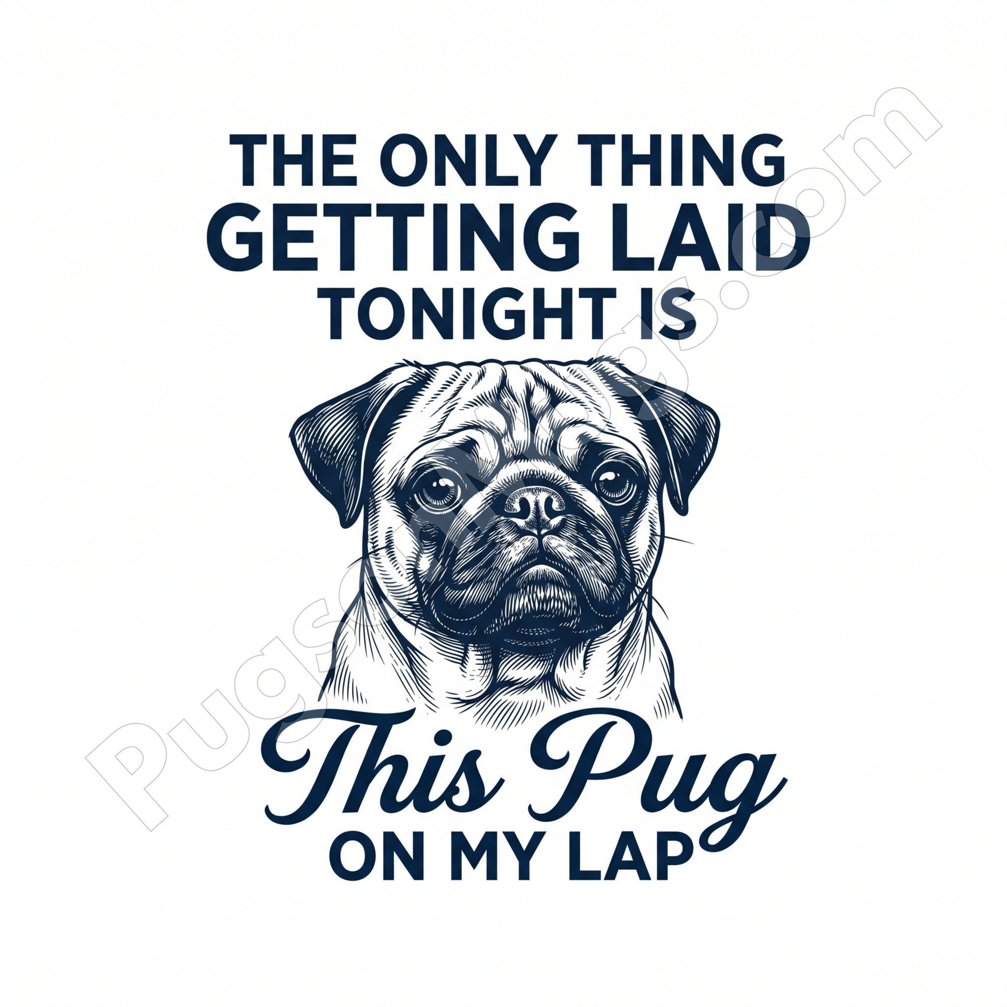 "Lap Dog" – Funny Adult Humor Pug Mug