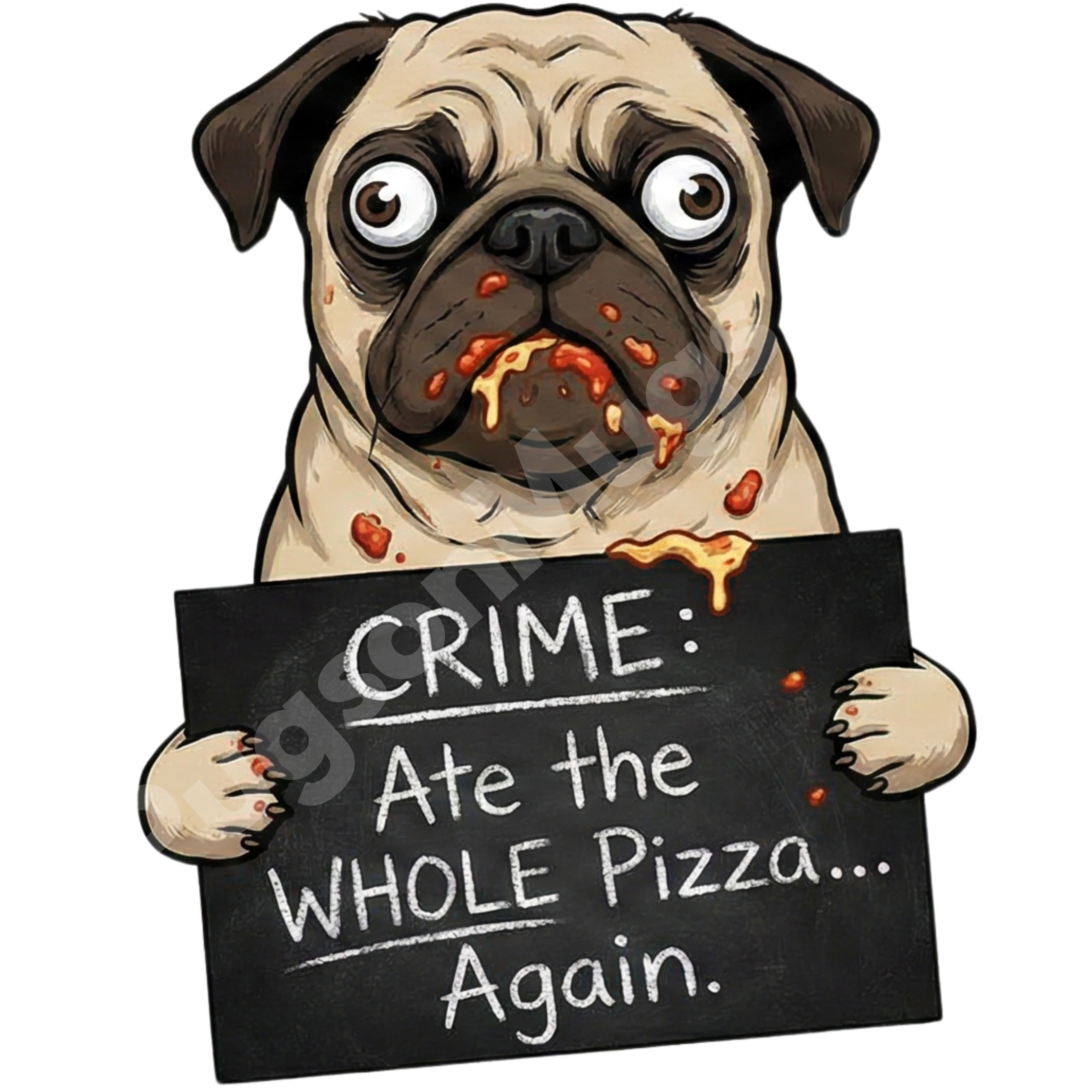 "The Pizza Bandit" – Funny Dog Mugshot Mug