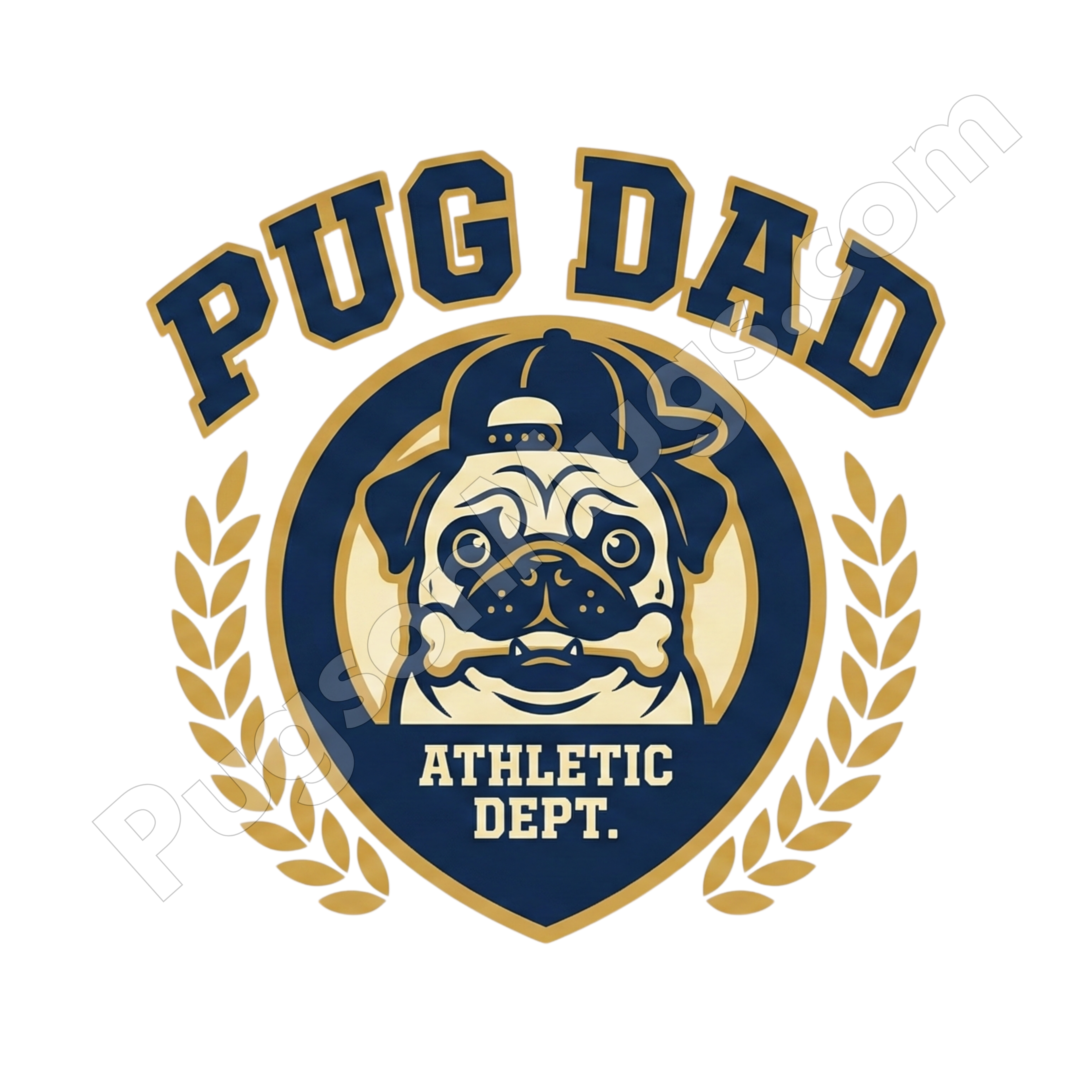 "Pug Dad Athletic Dept." – Varsity Style Mug