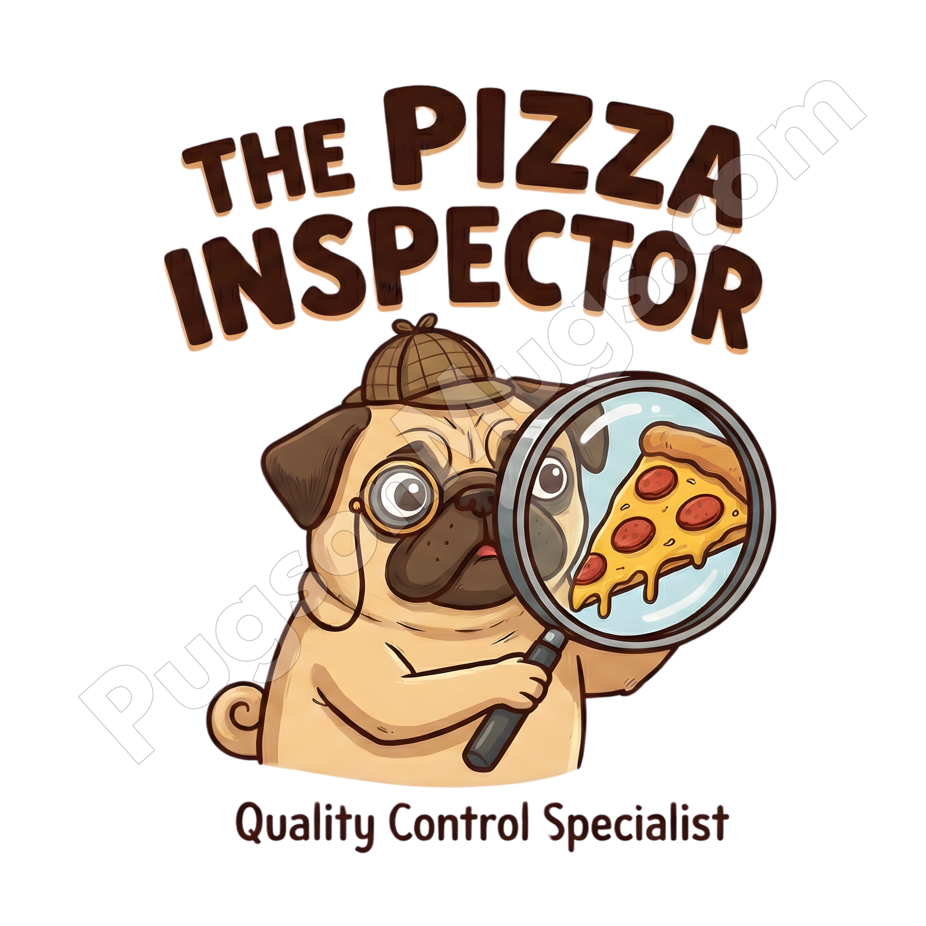 "The Pizza Inspector" – Official Quality Control Pug Mug