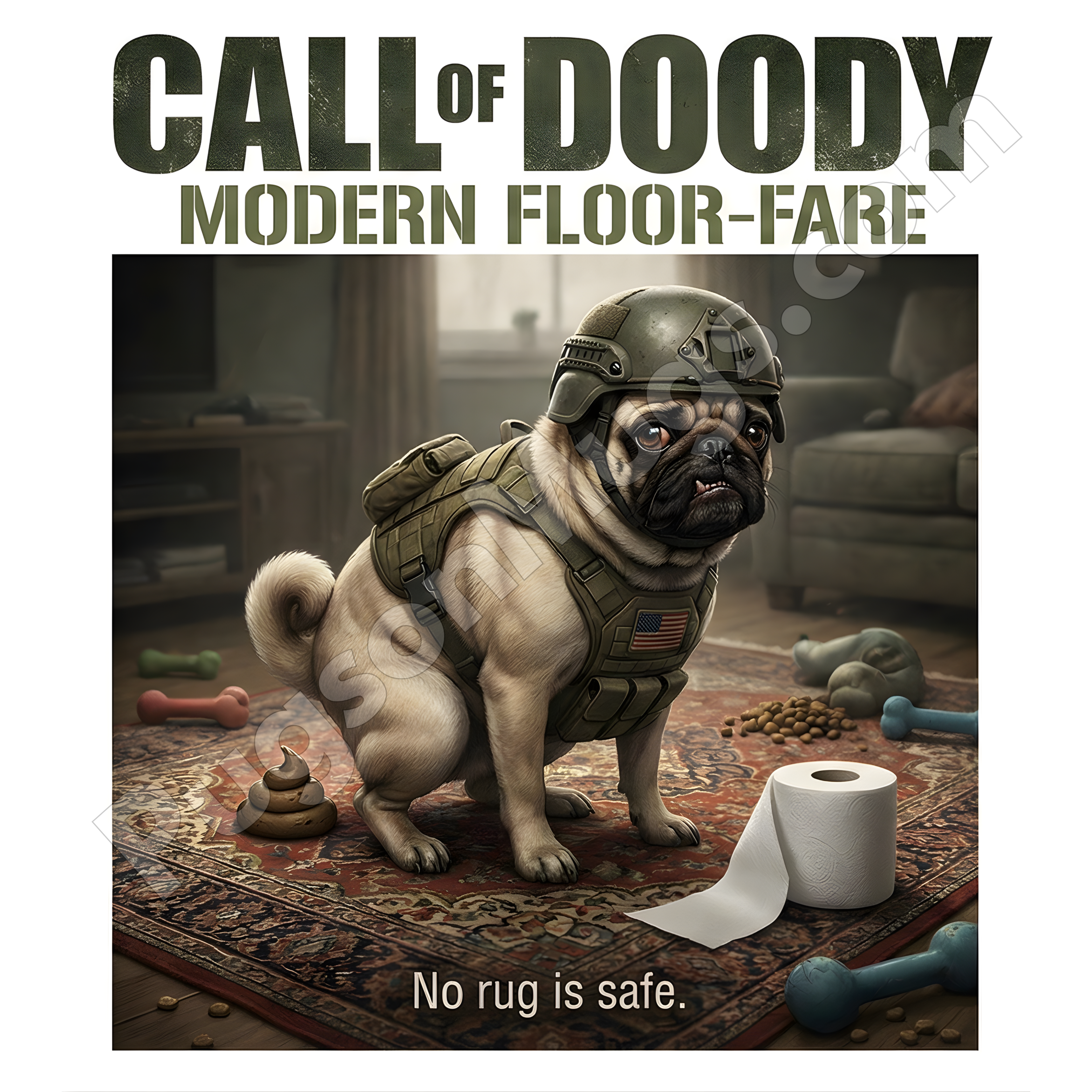 Call of Doody: Modern Floor-Fare Pug Mug