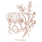"Boho Pug Mama" – Minimalist Line Art Mug
