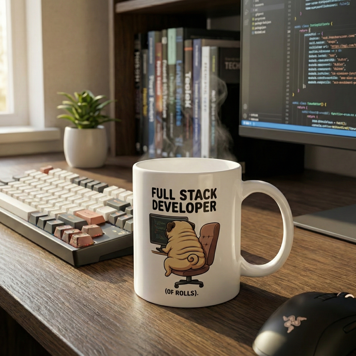 "Full Stack Developer (of Rolls)" – Funny Programmer Mug