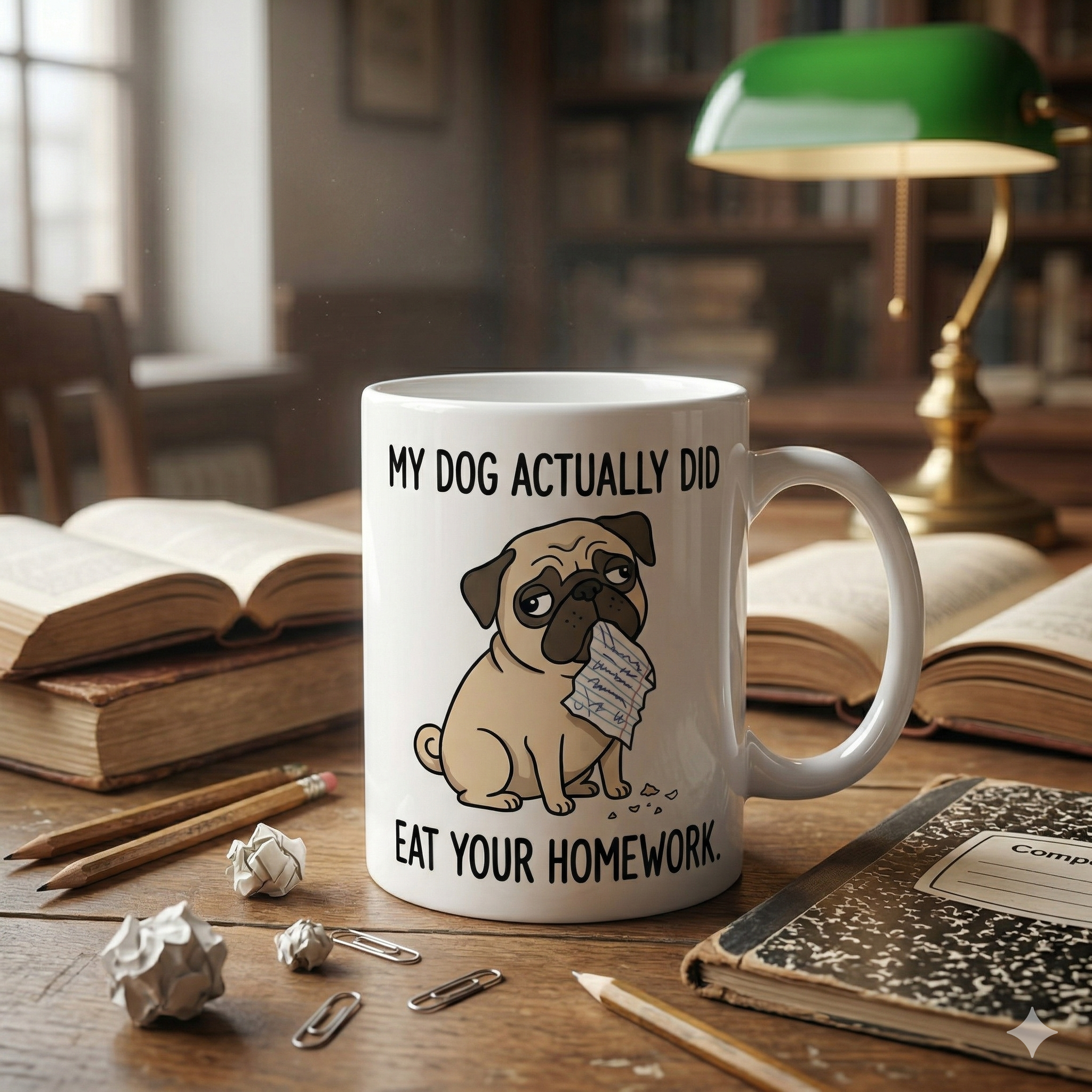 "My Dog Actually Did Eat It" – Funny Student & Teacher Mug