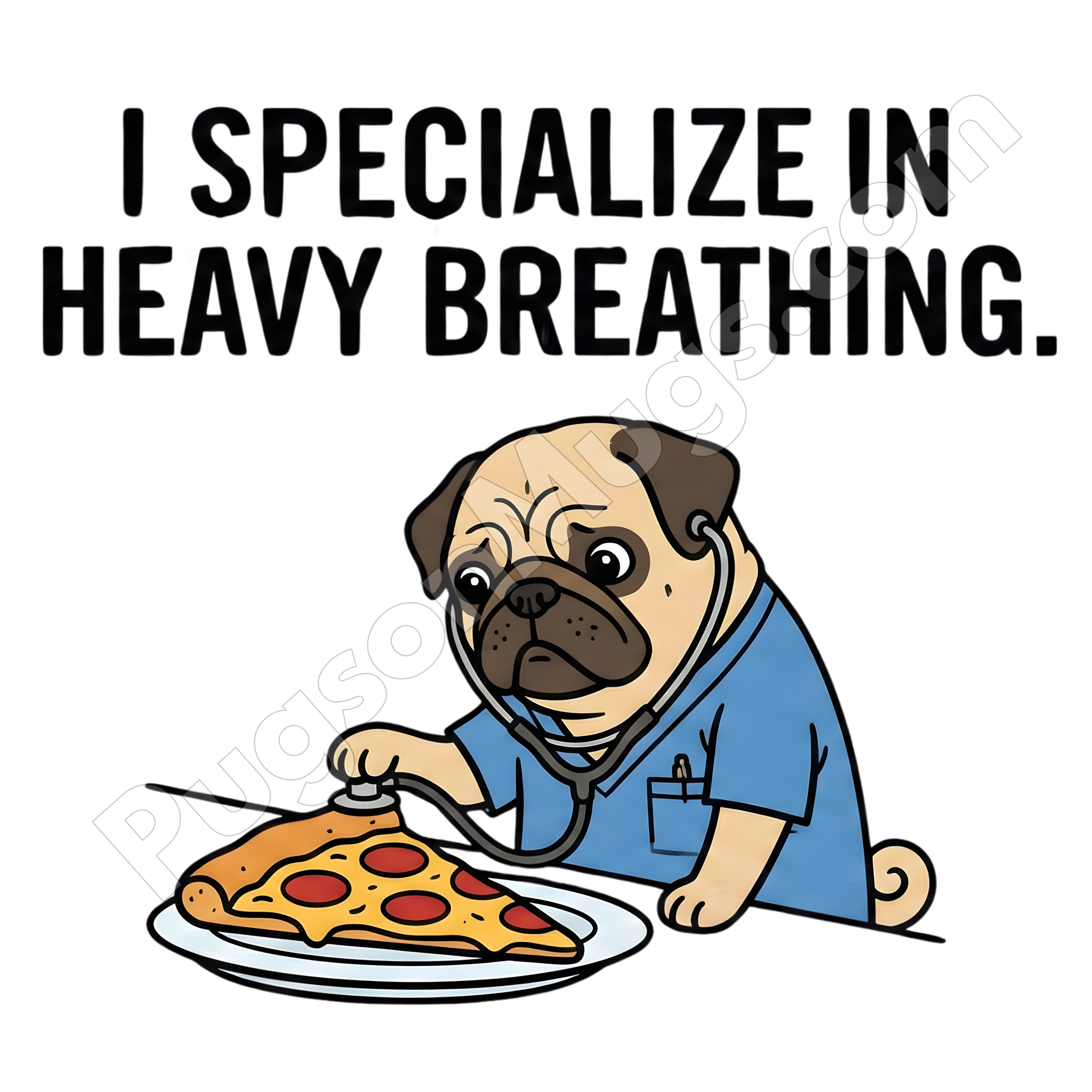 "The Heavy Breathing Specialist" – Funny Doctor Pug Mug