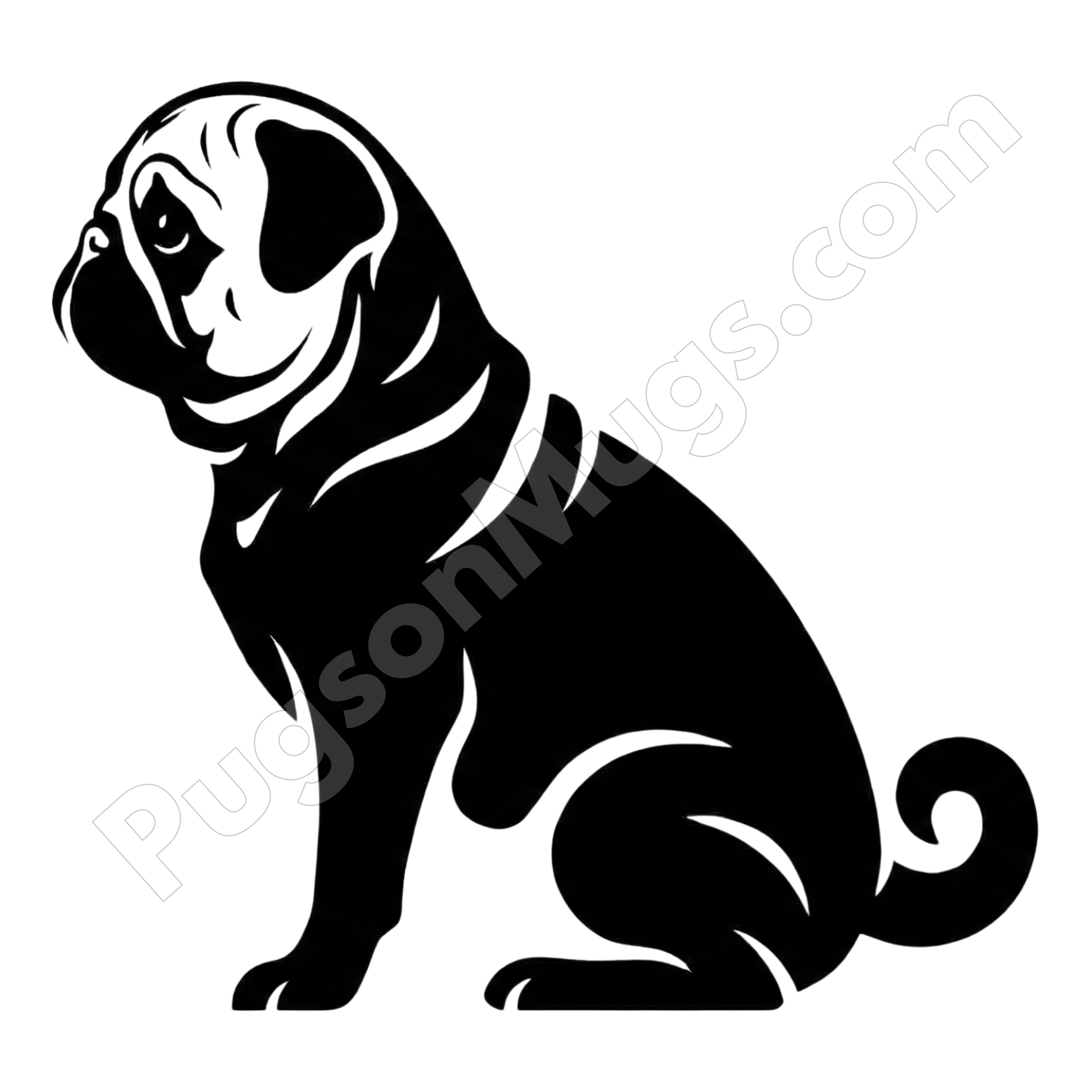 "The Bold Silhouette" – Modern Graphic Pug Mug