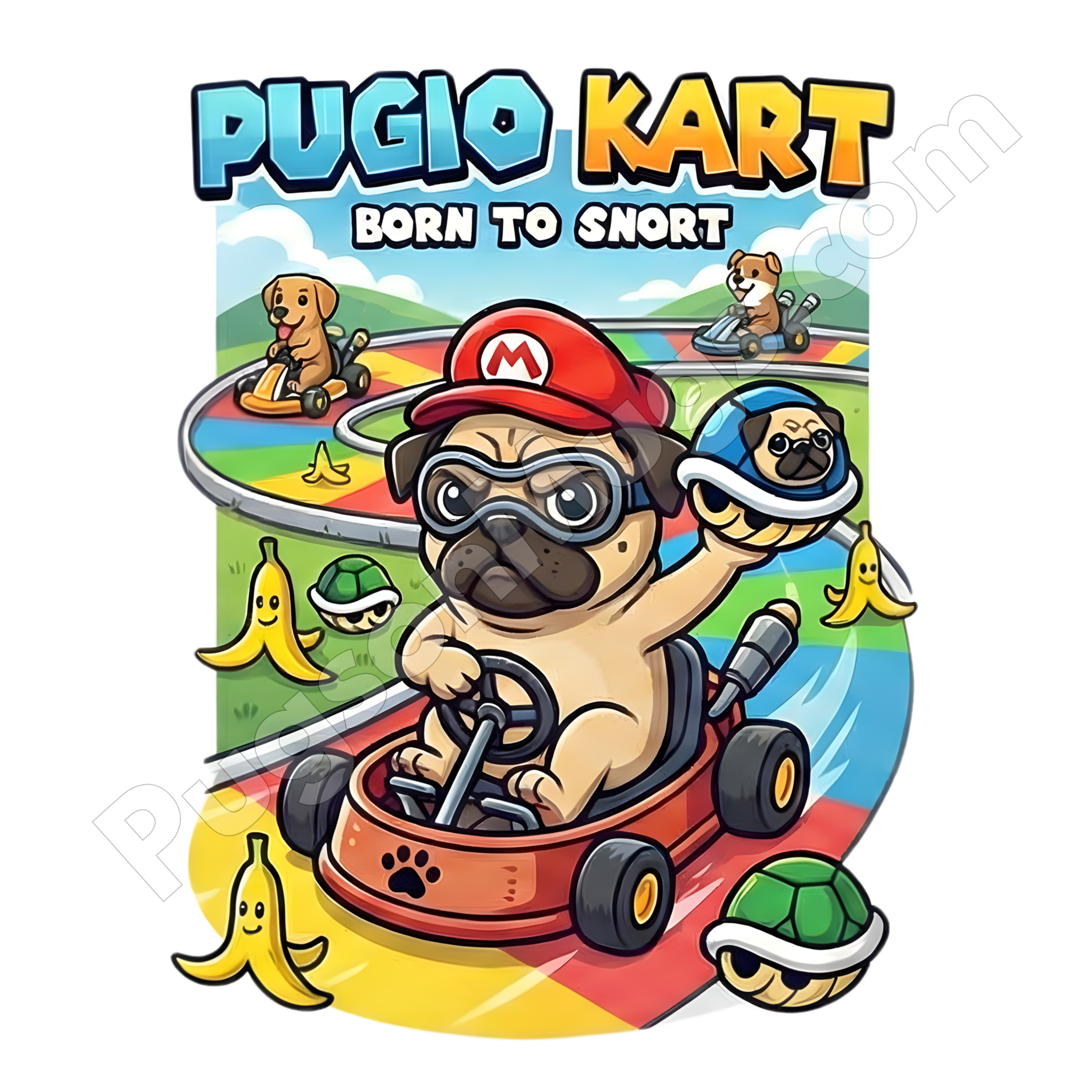 "Pugio Kart: Born to Snort" – Gamer Racing Mug