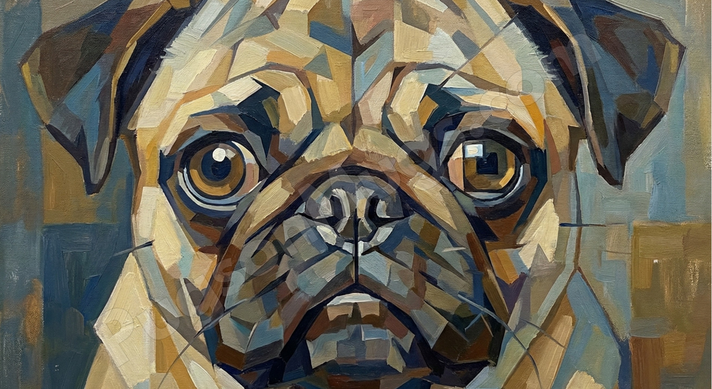 "Pug-casso" – Abstract Cubist Art Parody Mug