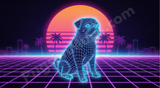 "The Cyber-Pug" – Retro Vaporwave & Synthwave Aesthetic Mug