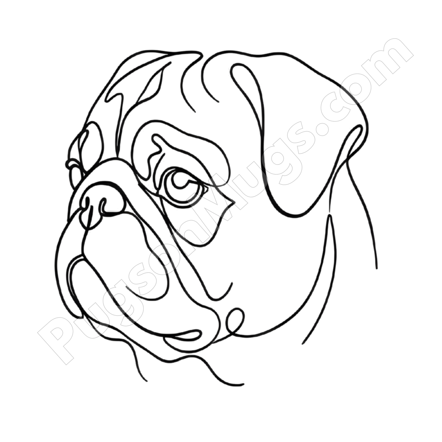 "The Minimalist" – Continuous Line Art Pug Mug