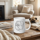 "The Minimalist" – Continuous Line Art Pug Mug