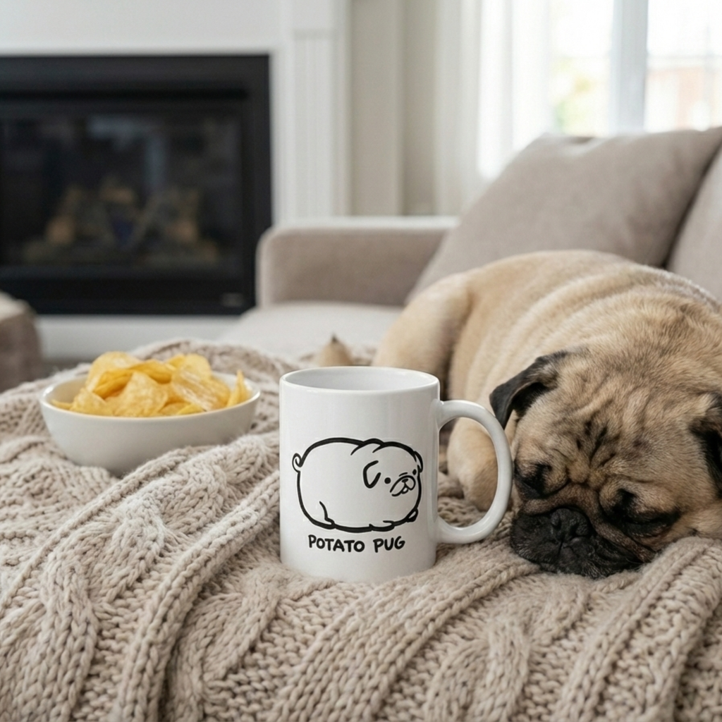 "Potato Pug" – Cute & Funny Loaf Mug