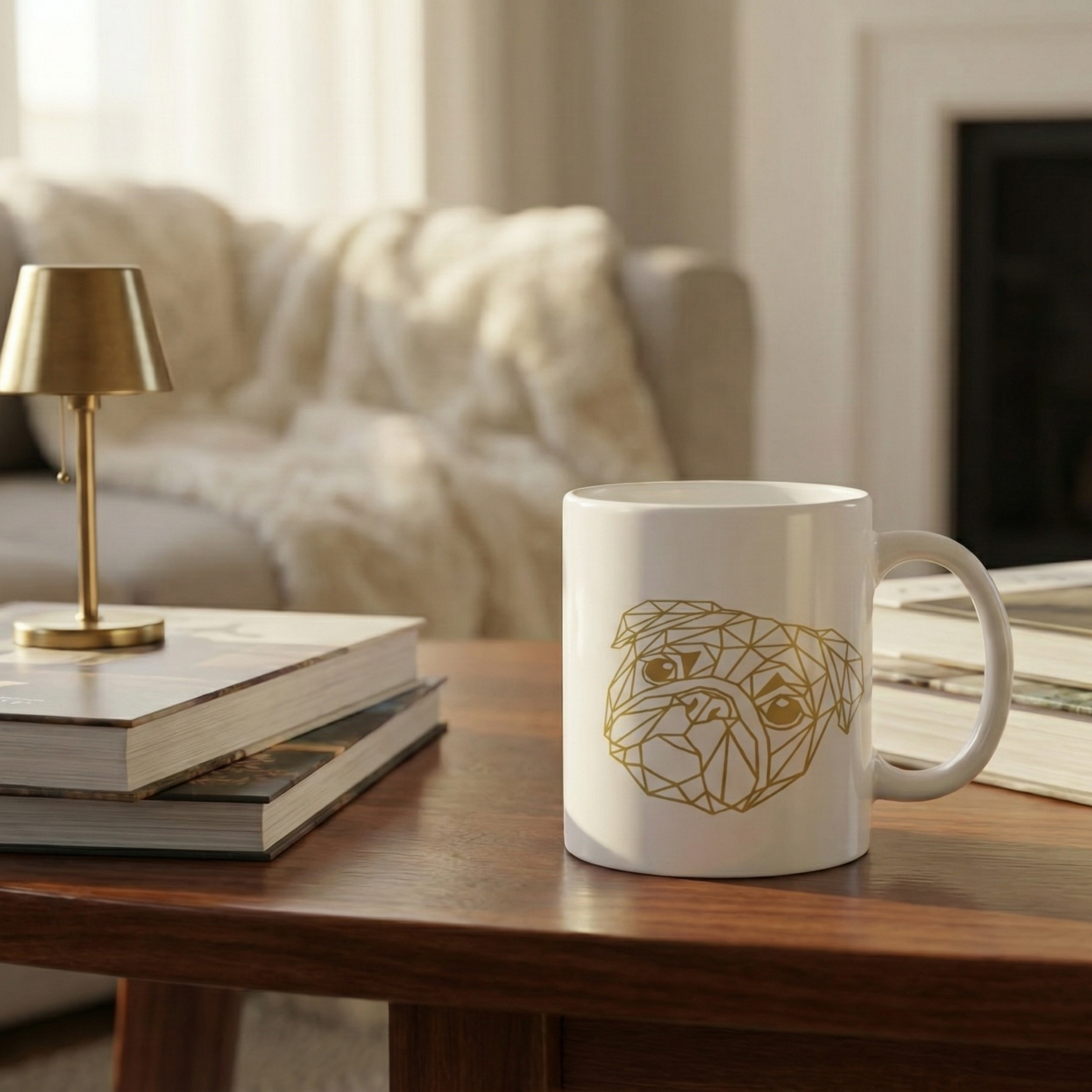 "The Golden Ratio" – Modern Geometric Pug Mug
