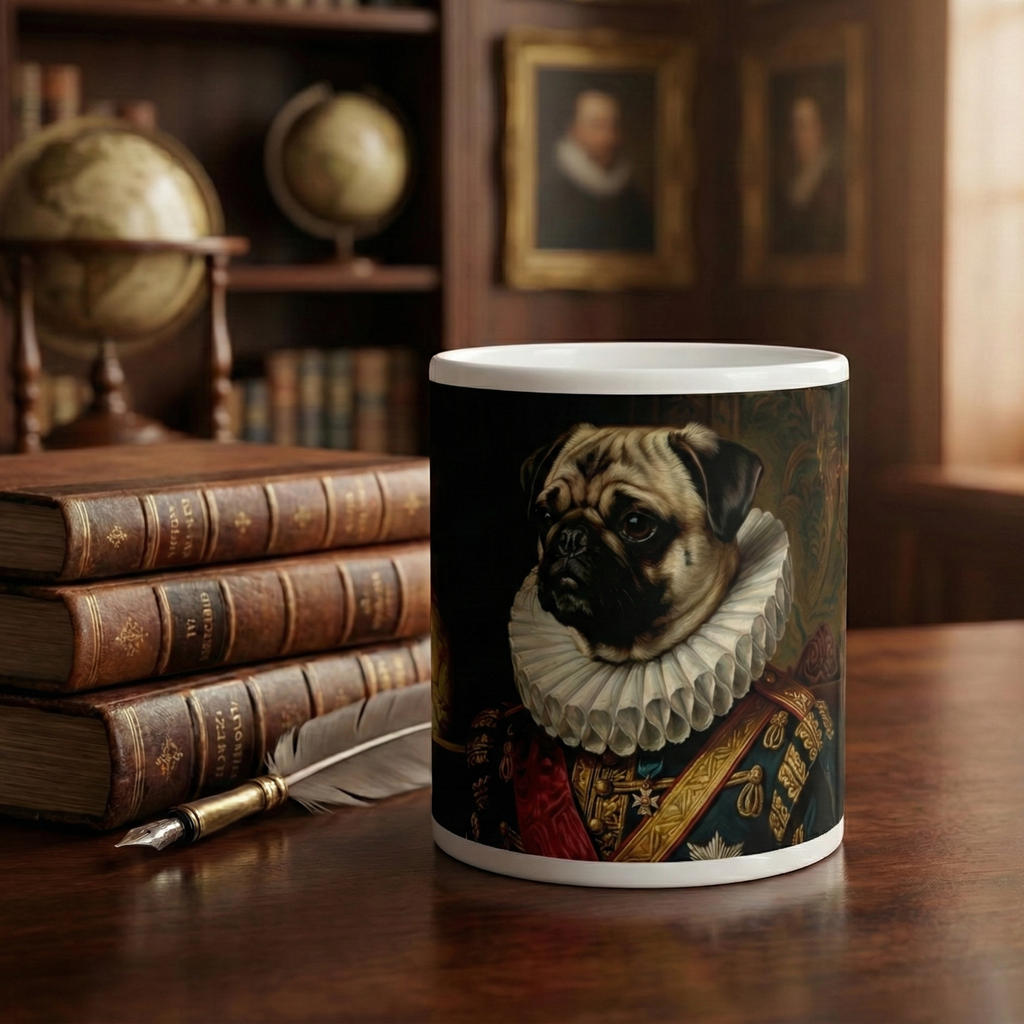 "The General" – Funny Royal Historical Pug Mug