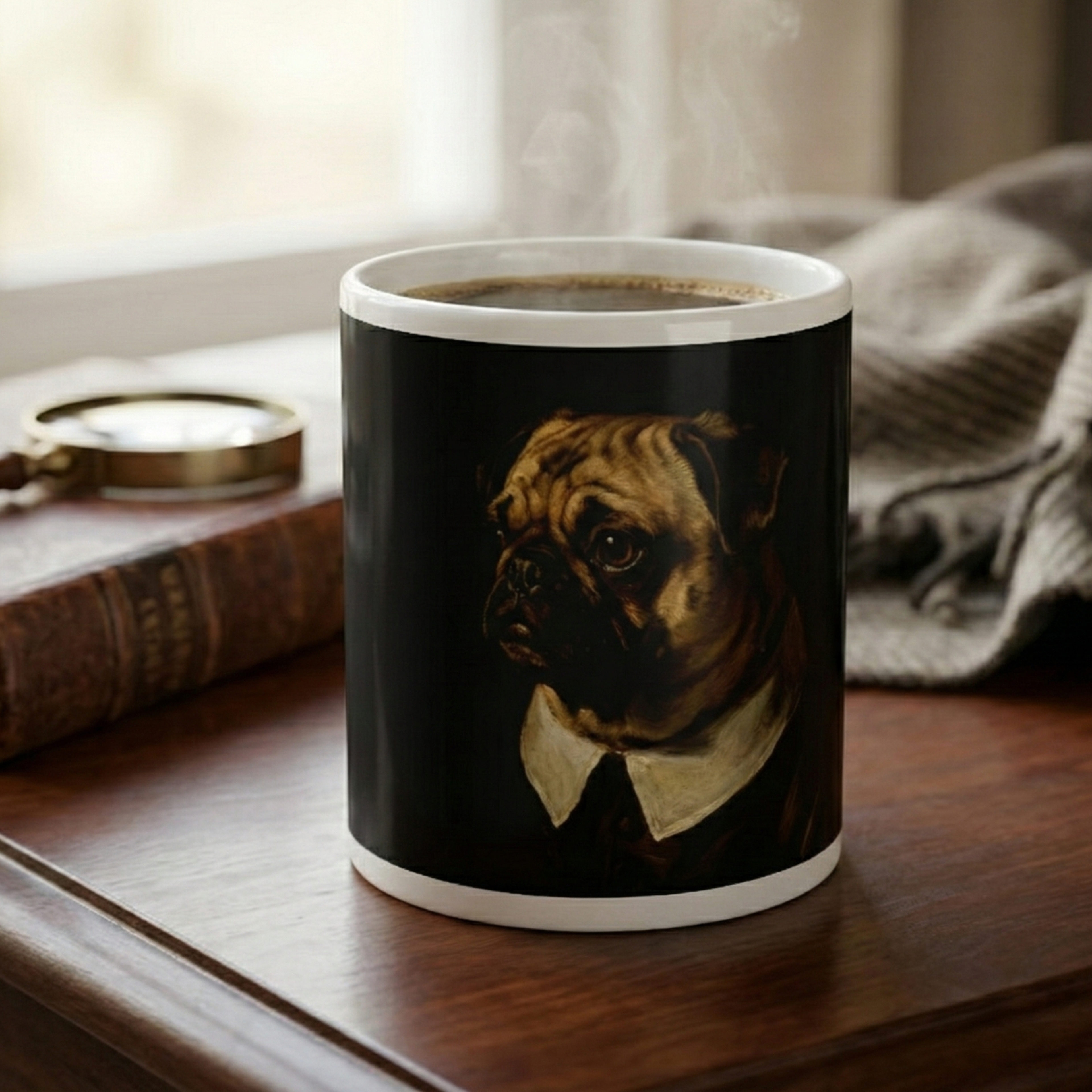 "The Night Watchman" – Rembrandt Style Baroque Pug Mug