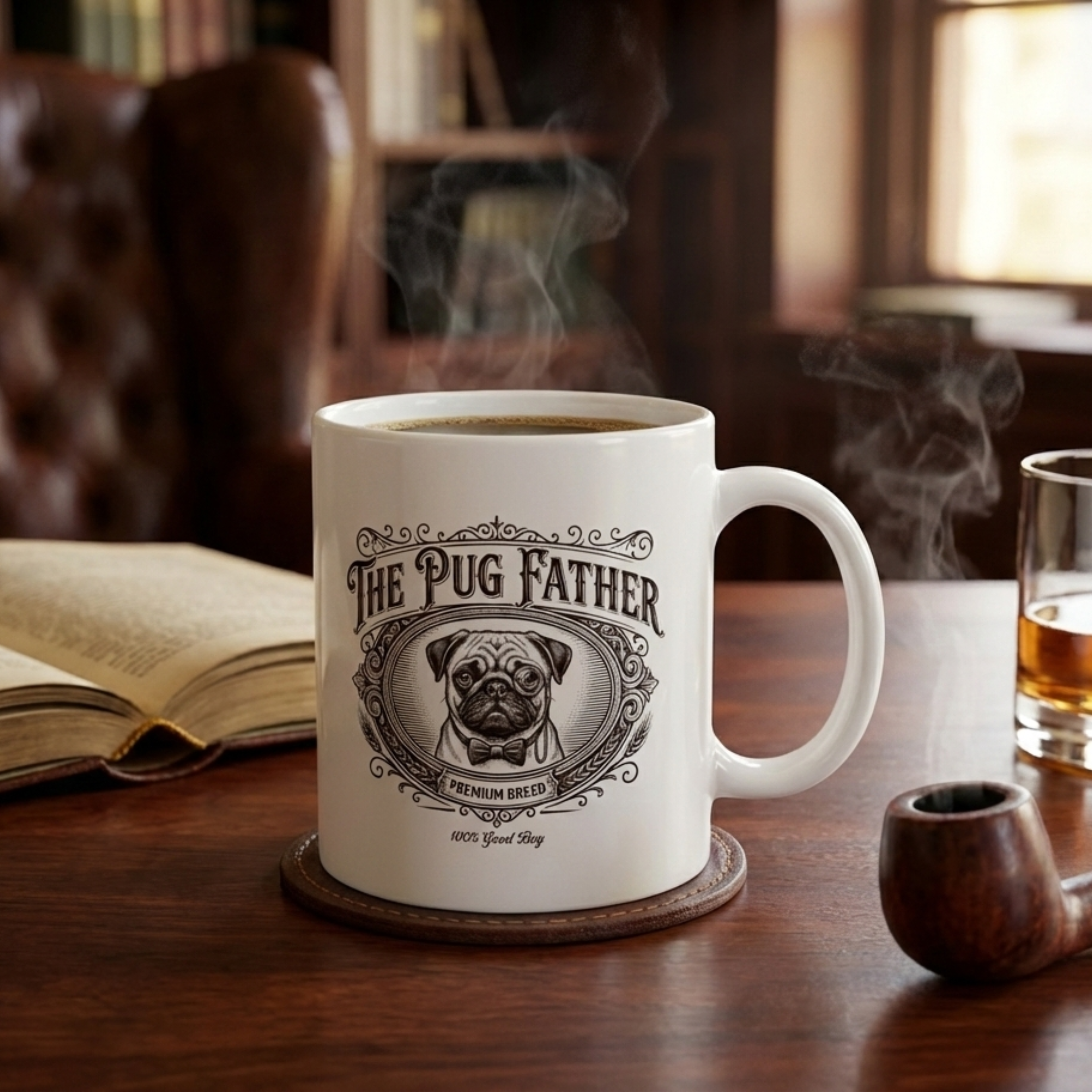 "The Pugfather" – Vintage Dog Dad Mug