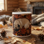 "Autumn Camouflage" – Cozy Fall Leaf Pug Mug
