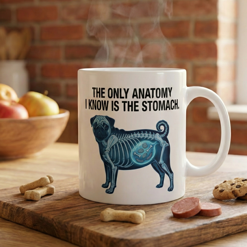 "Pug Anatomy X-Ray" – Funny Veterinary & Biology Mug