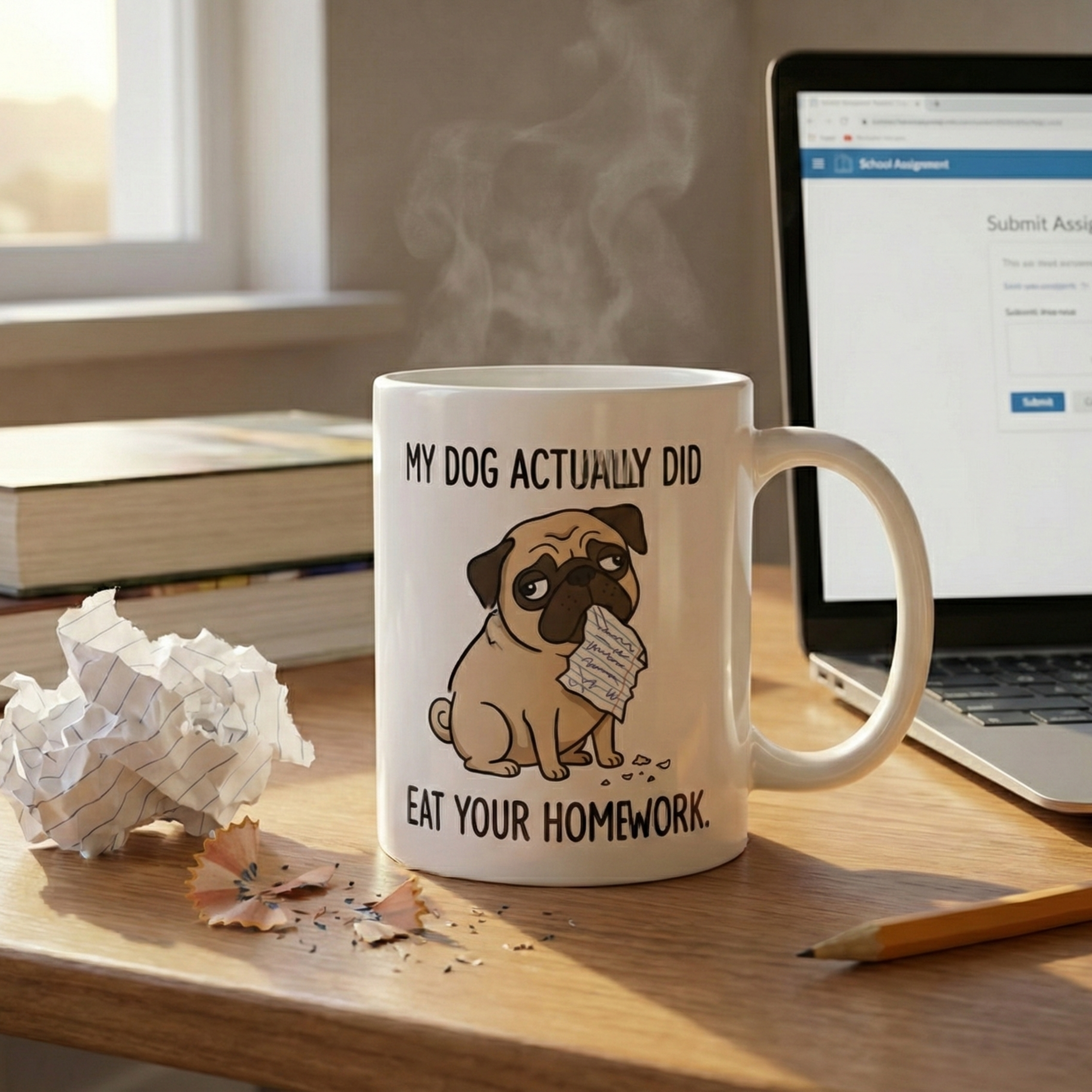 "My Dog Actually Did Eat It" – Funny Student & Teacher Mug
