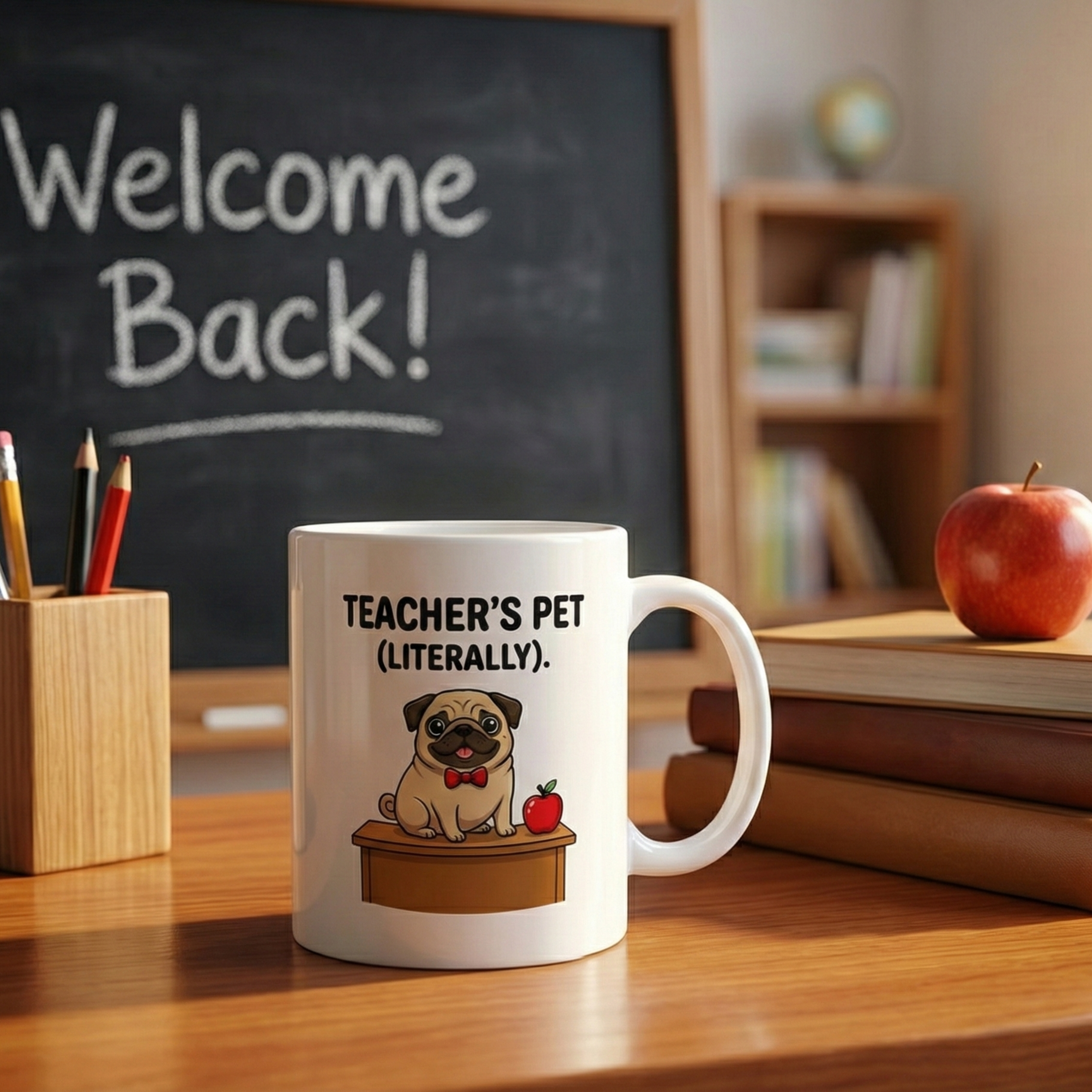 "Teacher's Pet (Literally)" – Cute School & Teacher Mug