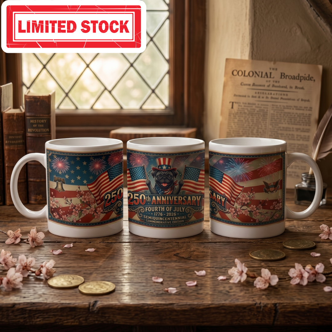 Limited Edition: "The Grand Celebration" 250th Anniversary Patriotic Pug Mug