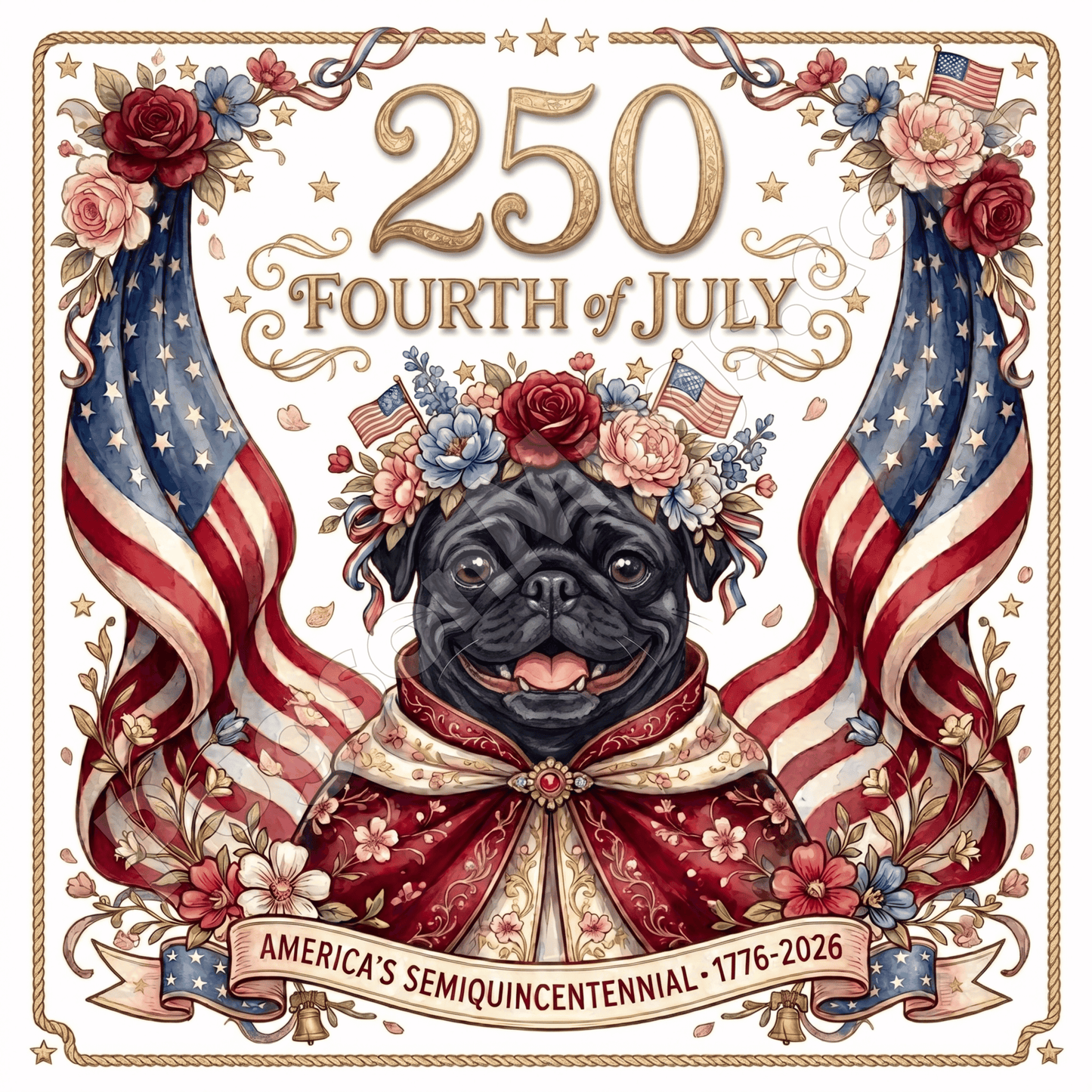 Limited Edition: 250th Anniversary Patriotic Pug Commemorative Mug