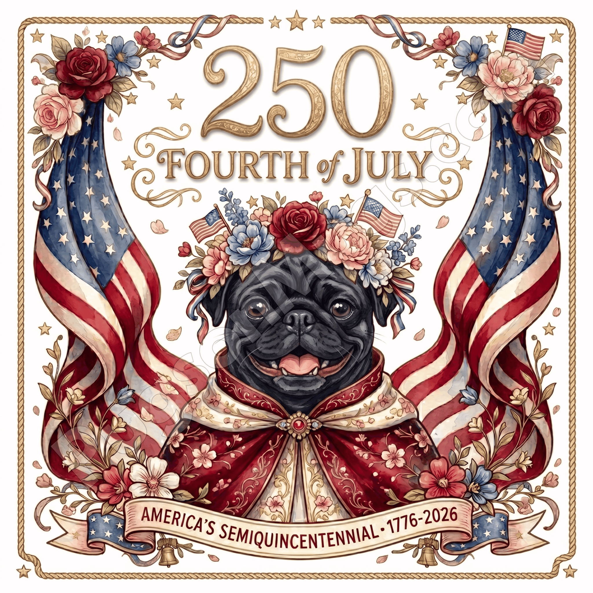 Limited Edition: 250th Anniversary Patriotic Pug Commemorative Mug
