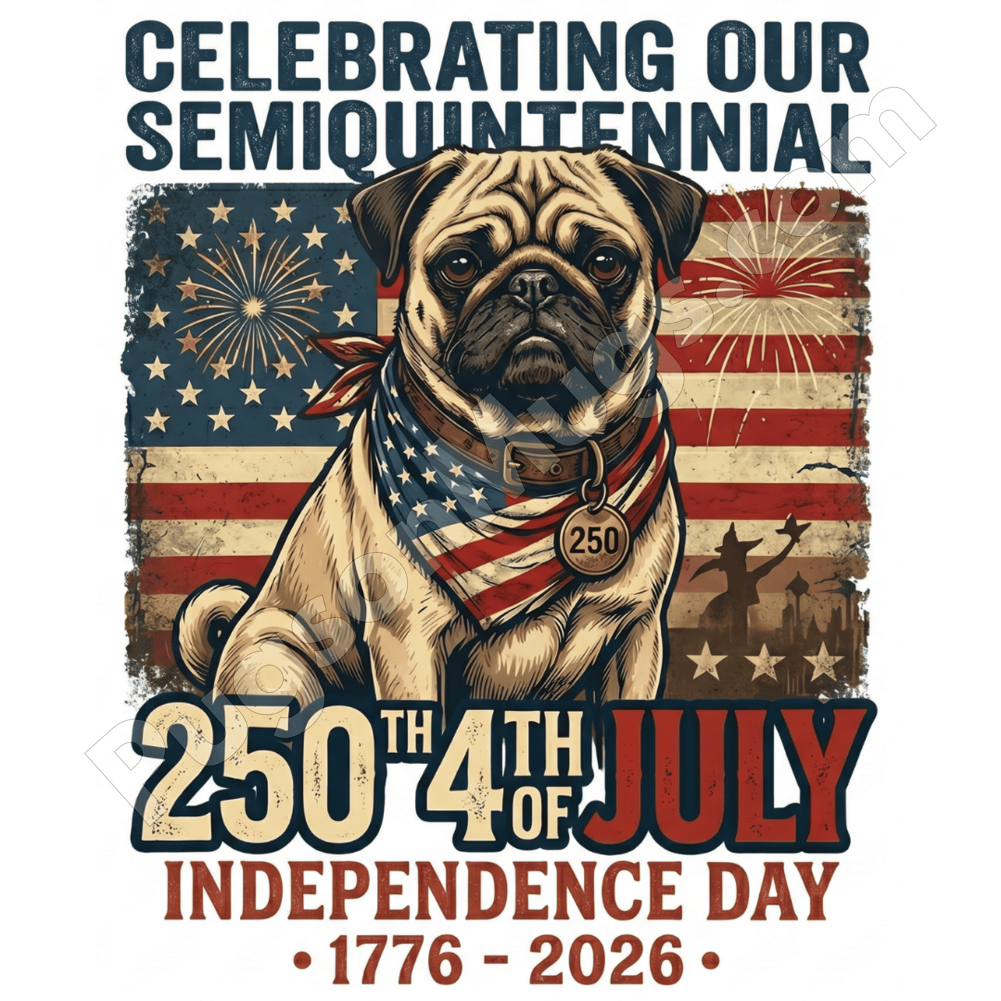 Limited Edition: America’s 250th Anniversary Patriotic Pug Mug
