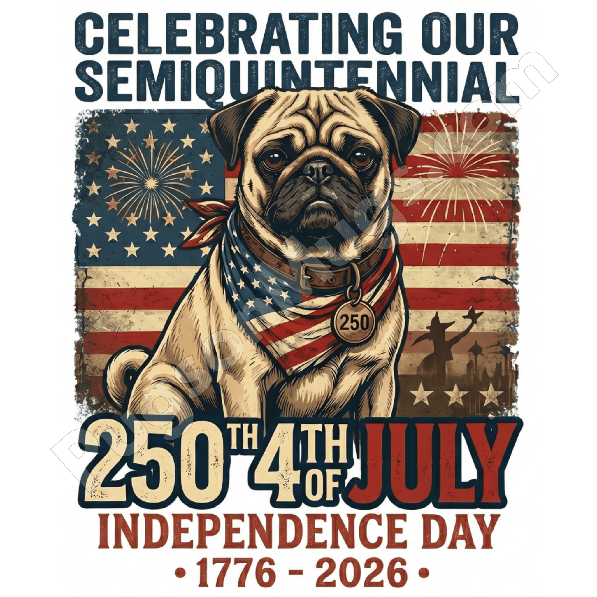Limited Edition: America’s 250th Anniversary Patriotic Pug Mug