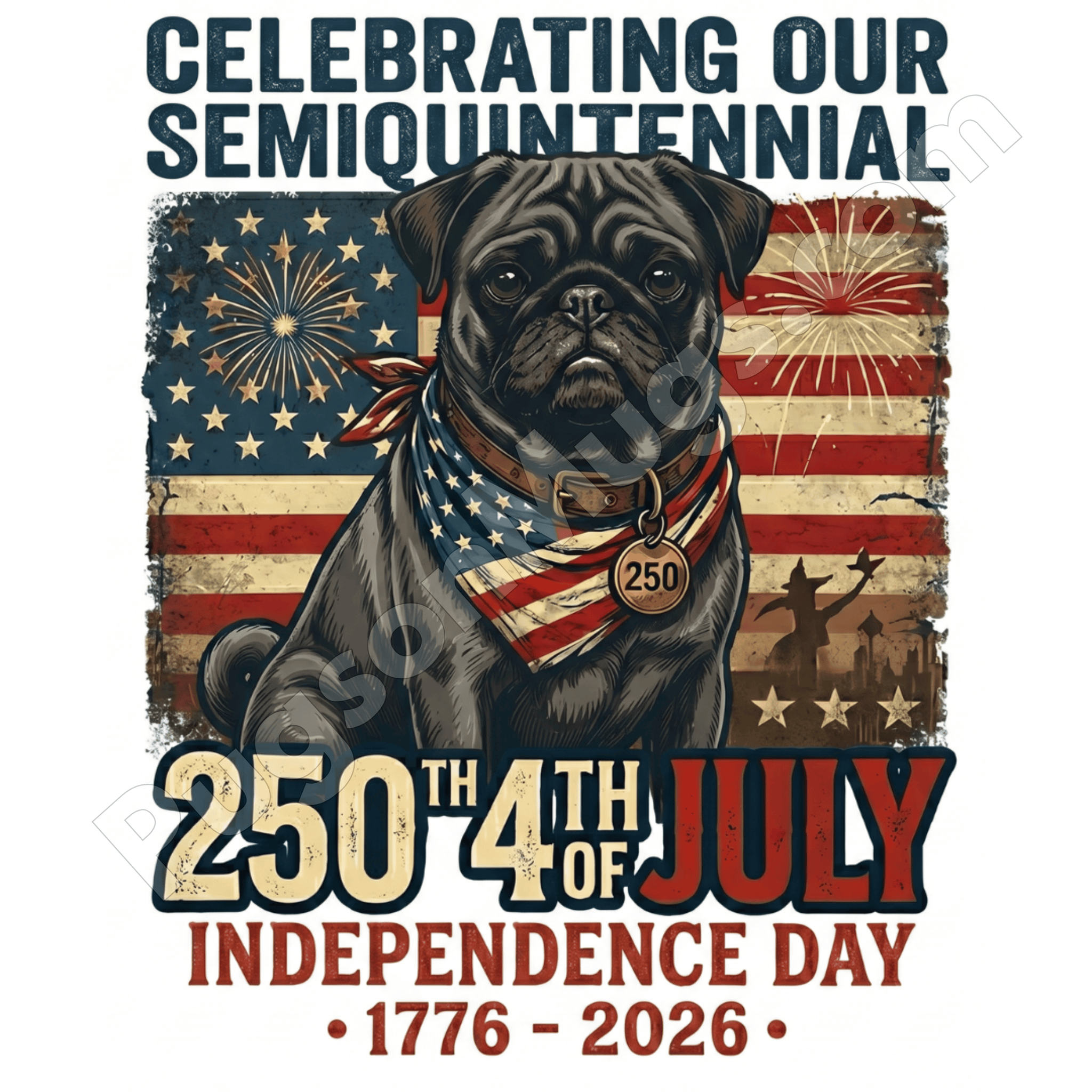 Limited Edition: America’s 250th Anniversary Patriotic Pug Mug
