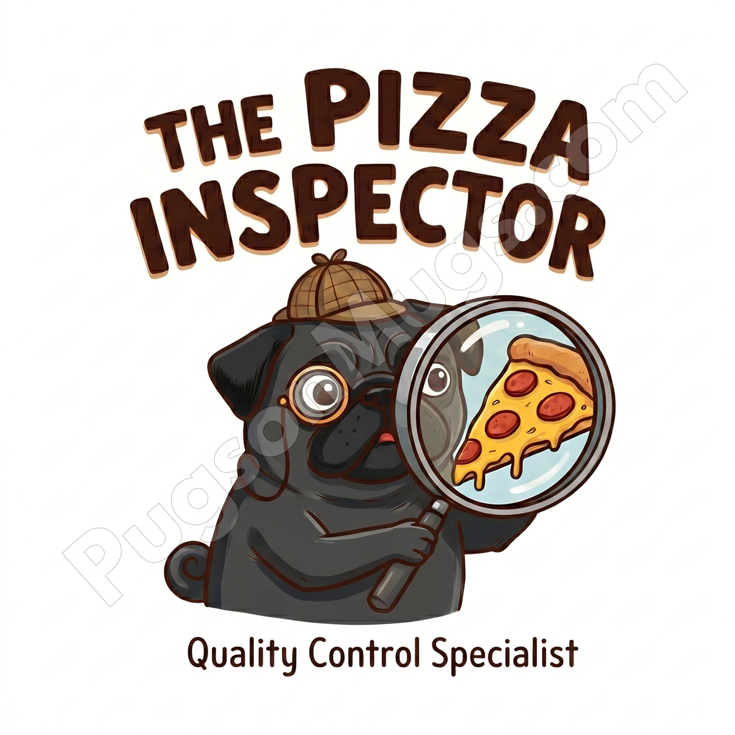 "The Pizza Inspector" – Official Quality Control Pug Mug