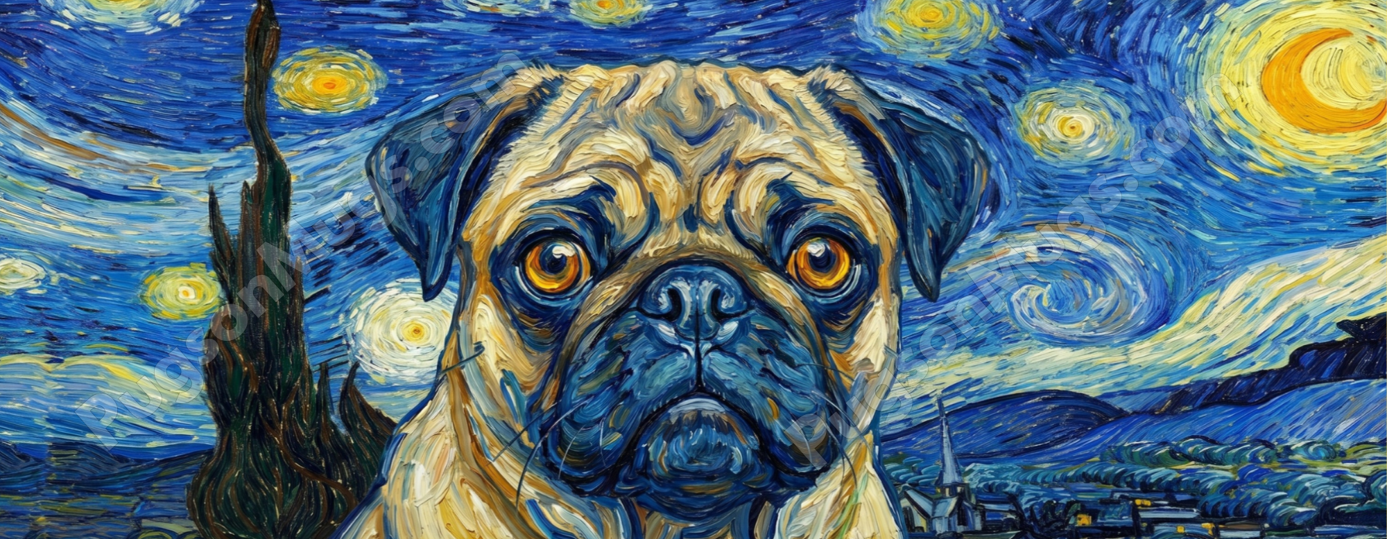 "Vincent van Pug" – Impressionist Art Parody Mug